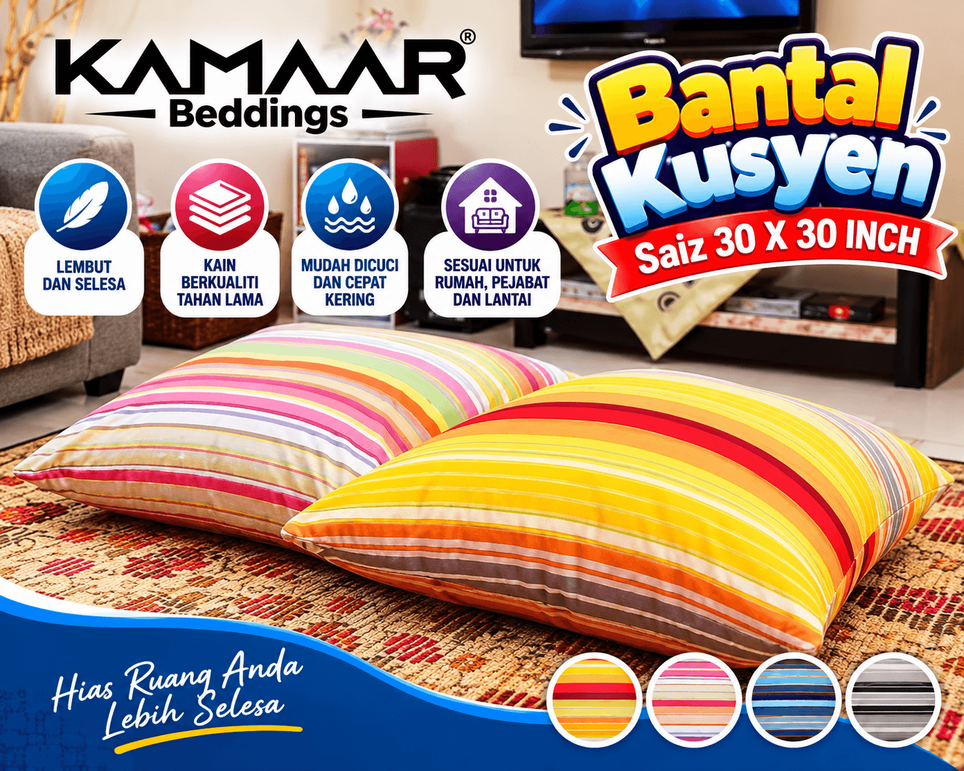 BANTAL KUSYEN SIZE 30X30 INCH