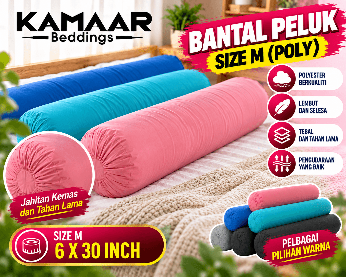 BANTAL PELUK SIZE M (POLY)