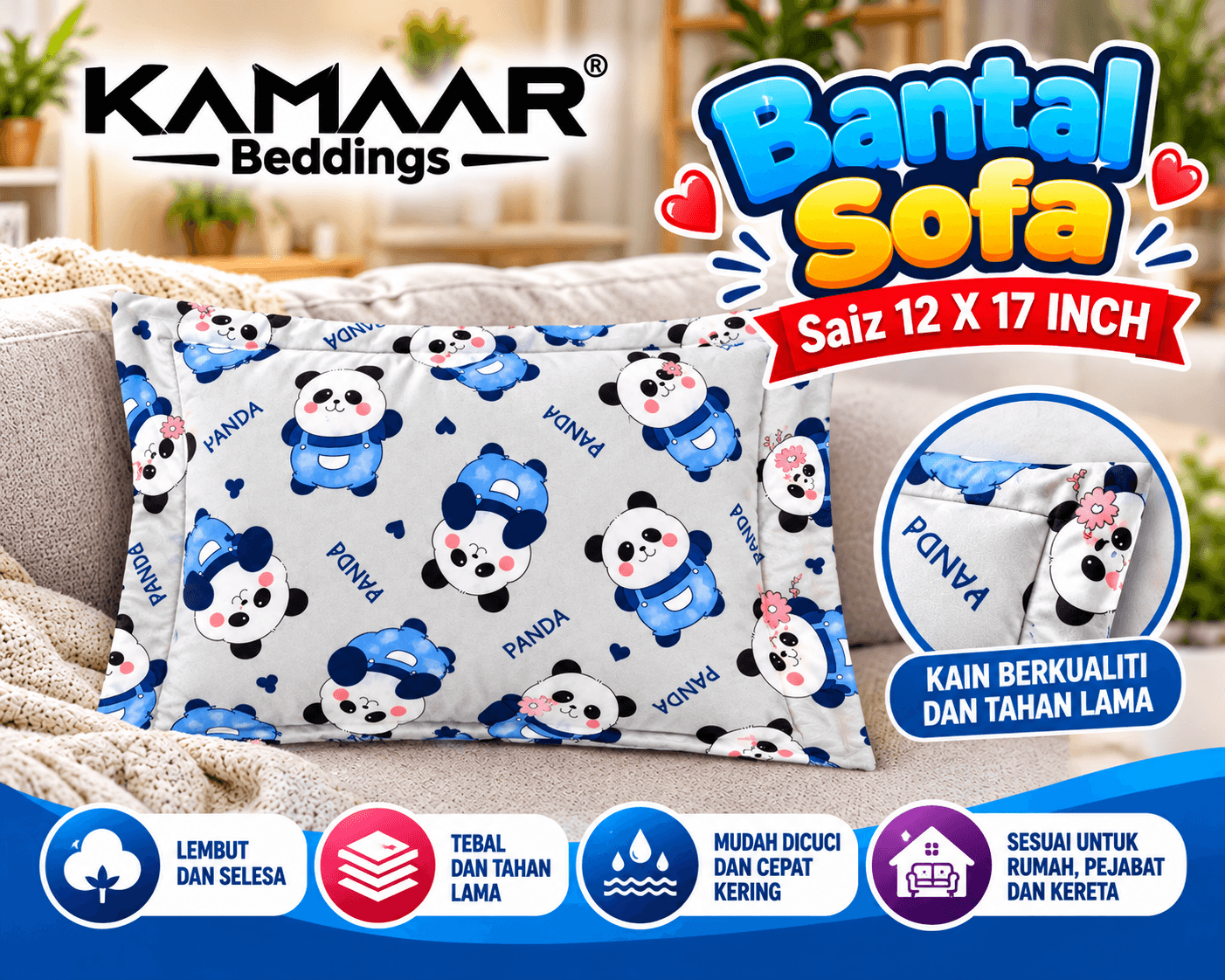 BANTAL SOFA SIZE 12X17 INCH