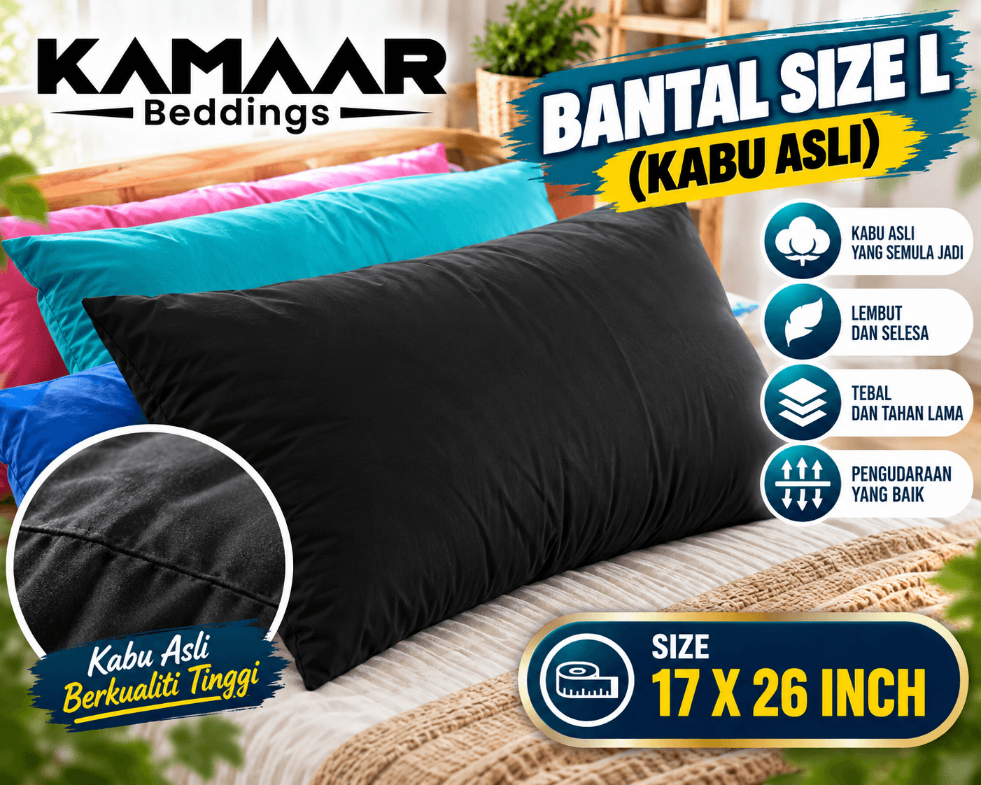 BANTAL SIZE L (KEKABU ASLI)