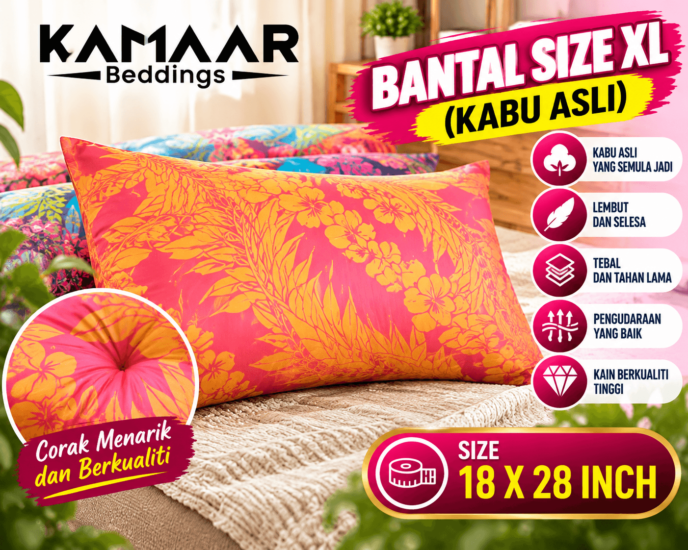 BANTAL SIZE XL (KEKABU ASLI)